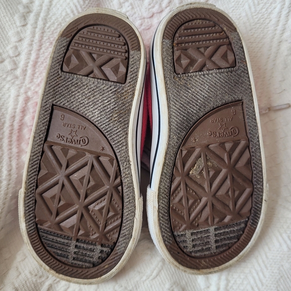 CONVERSE CHUCK TAYLOR ALL STAR LACES SNEAKERS DOUBLE TONGUE PINK LITTLE KIDS 6 - Picture 12 of 13